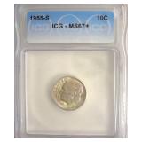 1955-S Dime ICG MS67+ LISTS $400