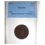 1907-H Cent NNC MS63 BN Canada