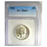 1951 Quarter ICG MS66+