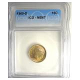 1960-D Dime ICG MS67