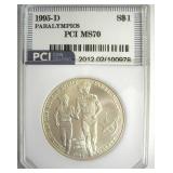 1995-D S$1 Paralympics PCI MS70