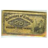 1900 Dominion of Canada 25c Note