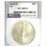 1986 Silver Eagle MS70 LISTS $1000