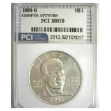 1998-S S$1 Crispus Attucks MS70 LISTS $110