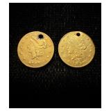 1871-L & 1871-G California Gold Rounds 50c...