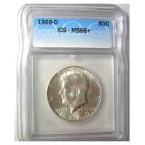 1969-D Kennedy ICG MS66+ LISTS $1450