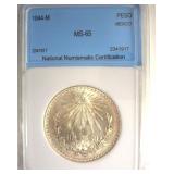 1944-M Peso NNC MS65 Mexico