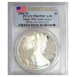2006-W Silver Eagle PCGS PR69 DC 20th Anniversary