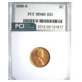 1938-S Cent MS68 RD LISTS $15000