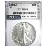 1987 Silver Eagle MS70 LISTS $1000