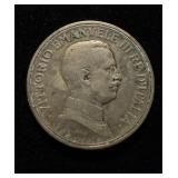1914-R Italy 2 Lira Silver