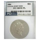1994 S$1 Dog Sled PCI MS70 PL Canada