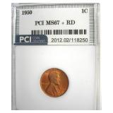 1950 Cent MS67+ RD LISTS $8000