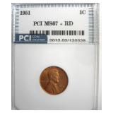 1951 Cent MS67+ RD LISTS $9500