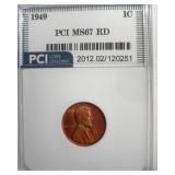 1949 Cent MS67 RD LISTS $2350