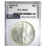1986 Silver Eagle MS70 LISTS $1000