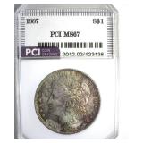 1887 Morgan MS67 LISTS $1700