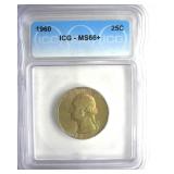 1960 Quarter ICG MS66+ LISTS $150