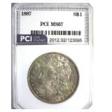 1887 Morgan MS67 LISTS $1700