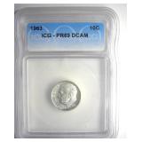 1963 Dime ICG PR69 DCAM LISTS $150