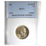 1959 Quarter MS67+ LISTS FOR $10000