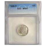 1956-D Dime ICG MS67