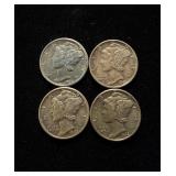 Mercury Dimes 4 Hi Grade