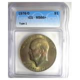 1976-D T1 Ike ICG MS66+ LISTS $850