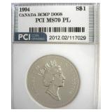 1994 S$1 Dog Sled PCI MS70 PL Canada