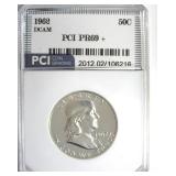 1962 Franklin PR69+ DCAM LISTS $3850 IN 69 DC