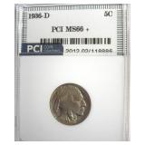 1936-D Nickel MS66+ LISTS $400