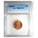 1998-D Cent ICG MS69 RD LISTS $3000