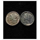 Mercury Dimes 2 Hi Grade