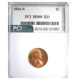 1954-S Cent MS68 RD LISTS $15500