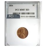1954 Cent MS67 RD LISTS $11500
