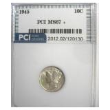 1945 Dime MS67+ LISTS $1000