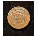 1825-FW German Waldeck 1 Pfennig XF