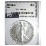 1991 Silver Eagle MS70 LISTS $1550