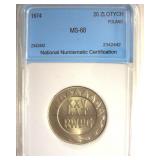 1974 20 Zlotych NNC MS68 Poland