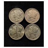 Mercury Dimes 4 Hi Grade