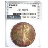 1996 Silver Eagle MS70 LISTS $3500