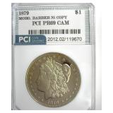 1879 Dollar PCI PR69 CAM Morgan Barber Ni Copy