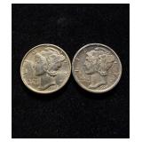 Mercury Dimes 2 Hi Grade