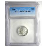 1964 Dime ICG PR69 DCAM LISTS $125
