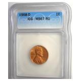 1958-D Cent ICG MS67 RD LISTS $275
