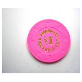 $1 Casino Chip Pink Pussy Cat Brothel