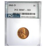 1945-D Cent MS67+ RD LISTS $650