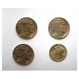 1934 1935 1937 1944 5C 10C 4 PC LOT