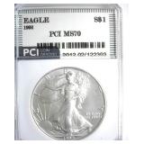 1992 Silver Eagle MS70 LISTS $1350