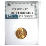 1936 Cent MS67+ RD LISTS $1650
